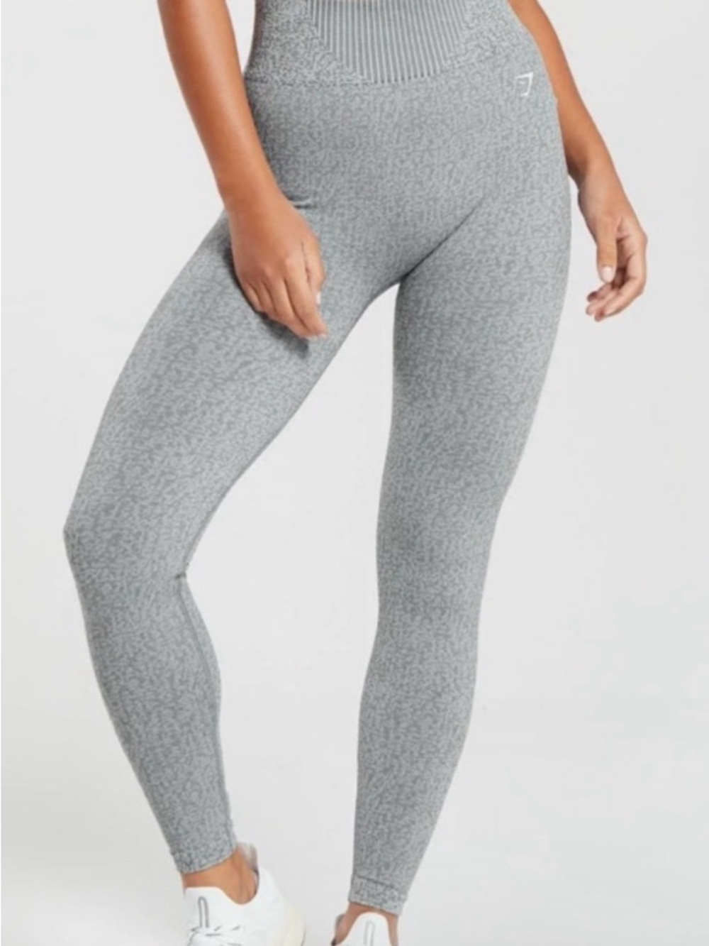 Gymshark Seamless Vital Leggings - Light Grey Marl - Size Large